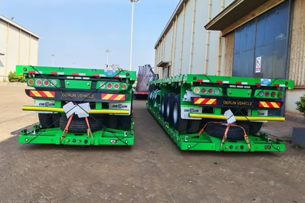 Derun 4 ຫນ່ວຍສິນຄ້າ tri-axle cargo drops semi sema sema ໄດ້ຖືກສົ່ງໄປທີ່ Algeria