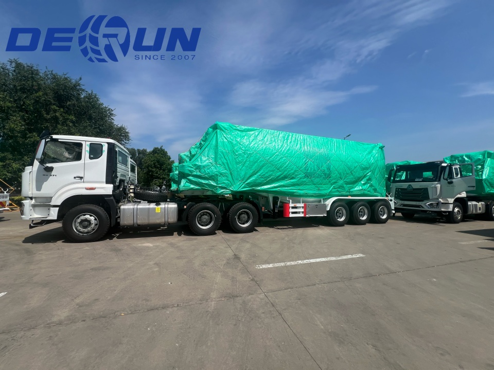 tri-axle triple trip semi trailers ແມ່ນພ້ອມທີ່ຈະໄປ UAE
