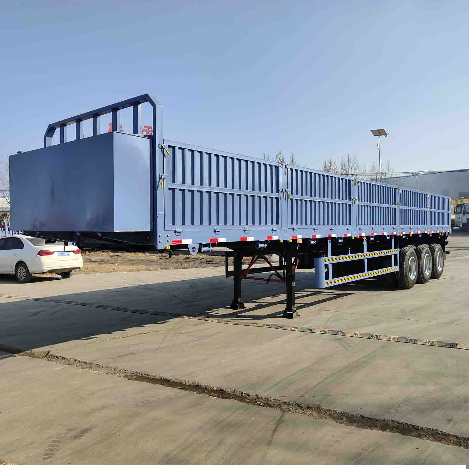 Derun 3 Axle dropside Semi trailer ສໍາລັບຂາຍໃນ Algeria